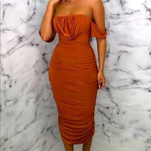 Rust Colored ruched dress